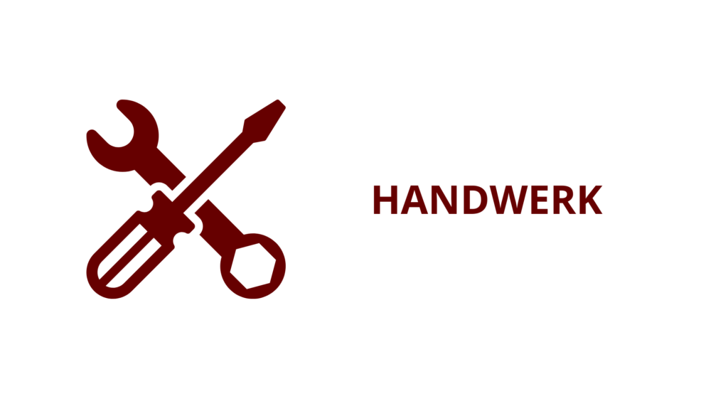 Schrift: Handwerk mit Schraubenzieher und Dreher